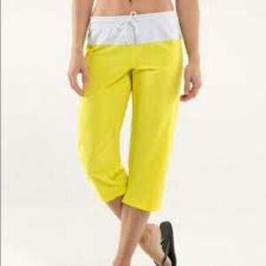 Lululemon Step Lively Crop Capri Pants Yellow